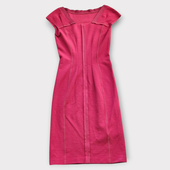 Prada Womens Wool Blend Sheath Dress Size S Red Sleeveless Pencil - Picture 3 of 10